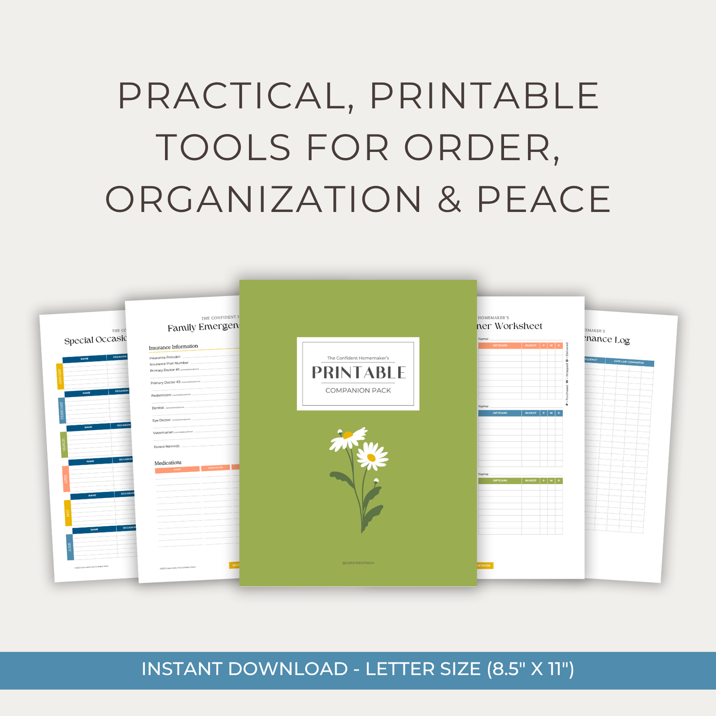 The Confident Homemaker’s Printable Companion Pack